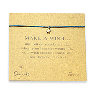make a wish bracelet with gold dipped lucky star on teal