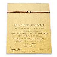 circle bracelet gold dipped on tobacco irish linen