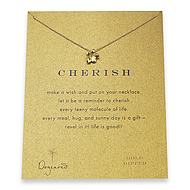 cherish gold dipped reminder necklace with gold dipped plumeria