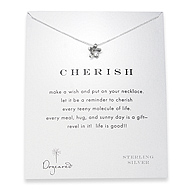 cherish sterling silver reminder necklace with sterling silver plumeria