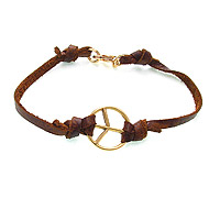 peace bracelet gold dipped on earth leather