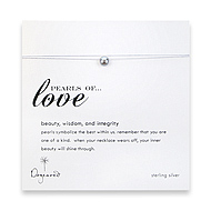 pearls of love with gray pearl on silver silk thread