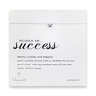 pearls of success with gray pearl on silver silk thread