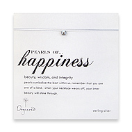 pearls of happiness with gray pearl on silver silk thread