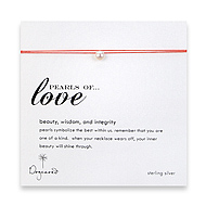 pearls of love on red silk thread