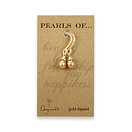 pearl earrings gold dipped with gold pearl
