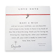 love note make a wish necklace with sterling silver music note on red