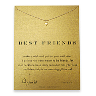 best friends reminder necklace with gold dipped cupid heart