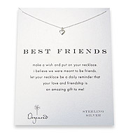 best friends reminder necklace with sterling silver cupid heart