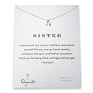 sister reminder necklace with sterling silver wishbone
