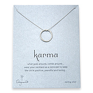 large karma textured necklace sterling silver