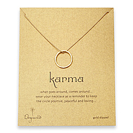 large karma textured necklace gold dipped