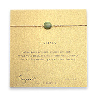 karma green jade gemstone gold dipped necklace