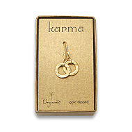 small hammered karma earrings gold dipped