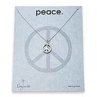 peace sign sterling silver necklace on tiny ball chain