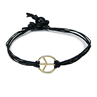peace bracelet gold dipped on black irish linen