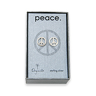 peace stud sterling silver earrings