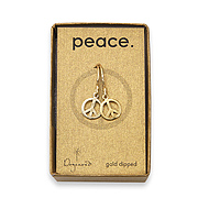 peace gold dipped hand cast earrings