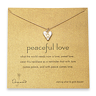 peaceful love gold dipped tiny ball chain necklace