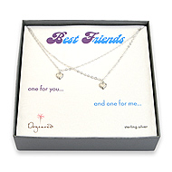 best friends sterling silver two necklaces on tiny ball chain