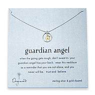 small guardian angel sterling silver on tiny ball chain necklace