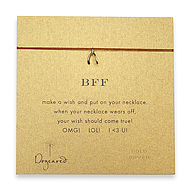 bff make a wish necklace with gold dipped wishbone on tobacco