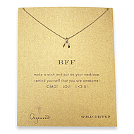 bff reminder necklace with gold dipped wishbone