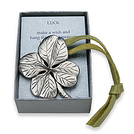 luck house blessing silver bronze four leaf clover
