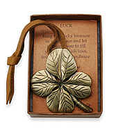 luck house blessing brass four leaf clover