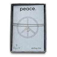 peace seed sterling silver necklace on tiny ball chain