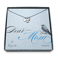 i love mom sterling silver necklace