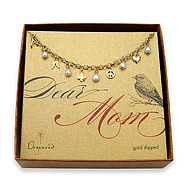 i am mom's favorite child gold dipped mini pearl charm bracelet