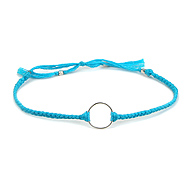 karma friendship bracelet sterling silver on aqua thread