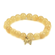 yellow jade small goddess bracelet with angel wings