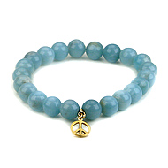 amazonite small goddess bracelet with peace sign