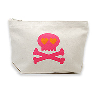 lil zip bag with heart skull