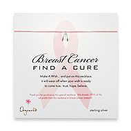 breast cancer find a cure make a wish necklace with sterling silver wishbone on pink