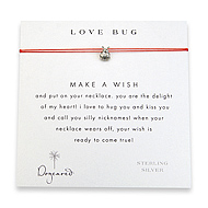 love bug make a wish necklace with sterling silver ladybug on red