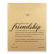 pearls of friendship gold dipped necklace with rose pearl
