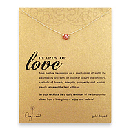 pearls of love gold dipped necklace with rose pearl