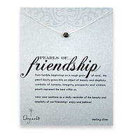 pearls of friendship sterling silver necklace with black pearl
