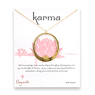 large lotus karma disc gold dipped necklace