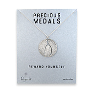 precious medals necklace with sterling silver wishbone silhouette