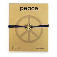 medium textured peace bracelet gold dipped on ocean irish linen