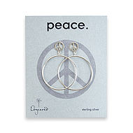sterling silver peace hoop earrings