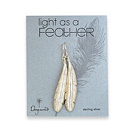 light as a feather large sterling silver feather earrings
