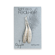 light as a feather medium sterling silver feather earrings