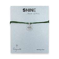 shine luck sterling silver bracelet on leaf irish linen