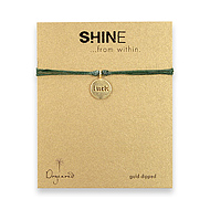 shine luck gold dipped bracelet on leaf irish linen