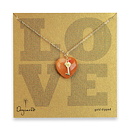 love small red adventurine heart gold dipped necklace with heartlock and ke and red coral gem